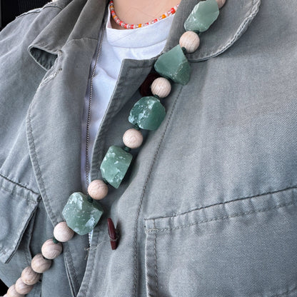 SOULBEADS CHAÎNE DE TÉLÉPHONE EN BOIS D'AVENTURINE VERTE